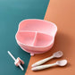 Baby Dinner Plate Baby Food Supplement Tool Complete Set of Children's Dinner Plate, Grid Eating Set All Silicone Tableware with Suction Cup