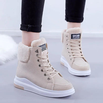 Snow Boots Women's New Winter Cotton Shoes Plus Velvet Thickened Bottom To Keep Warm Martin Boots Ins Mid-tube Ankle Boots