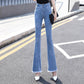 High Waist Stretch Jeans Ladies Spring and Autumn Loose Slim Wide-leg Pants Long Flared Pants