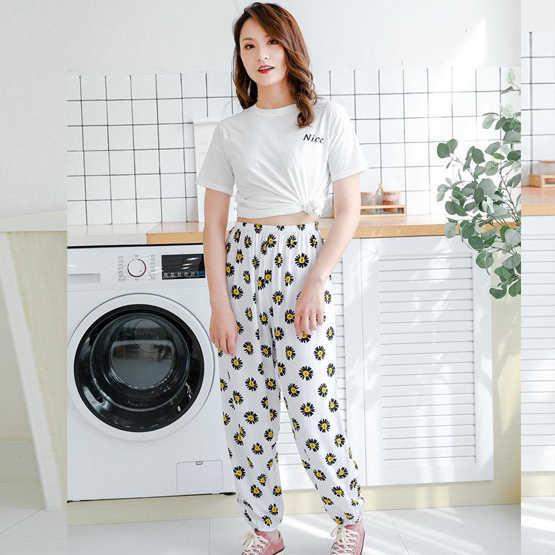 Ladies Pants Wide Leg Bloomers Summer Loose Thin Style Home Casual Pants Trendy Cool Big Size Beach Pants