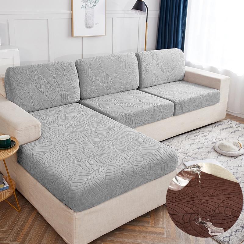 Waterproof Sofa Seat Cover Cushion Cover Thick Jacquard Solid Soft Stretch Sofa Slipcovers Funiture Protector Sofa Seat Sheet Furniture Protector