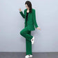 2PCS Women's Spring Suit Suit Professional Wide Leg Pants + Loose Jacket Two-piece Ladies Casual Elegant Suit