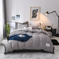 Cotton solid color wool fabric bedding set quilt cover sheet set pillowcase home four-piece