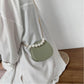 Women Mini Shoulder Messenger Bags Casual Female Crossbody Bags Portable PU Leather Big Pearl Metal Chain