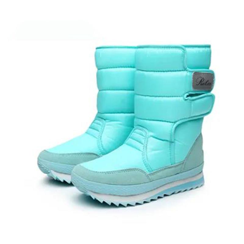 Winter Flat-bottomed Ski Boots In The Tube Thickened Women's Non-slip and Waterproof Snow Boots Plus Velvet Warm Outdoor Boots