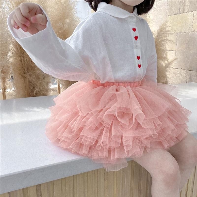Girl Baby Lace  Cute and Sweet  Ruffle Elastic Waist Children's Skirts Princess Tutu A-line Skirt