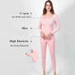Women Winter Thermal Underwear U-neck Tops Pants Female Autumn Clothes Tight Suit Thicken Windproof Soft Lining Long Sleeve High Elasticity Slim