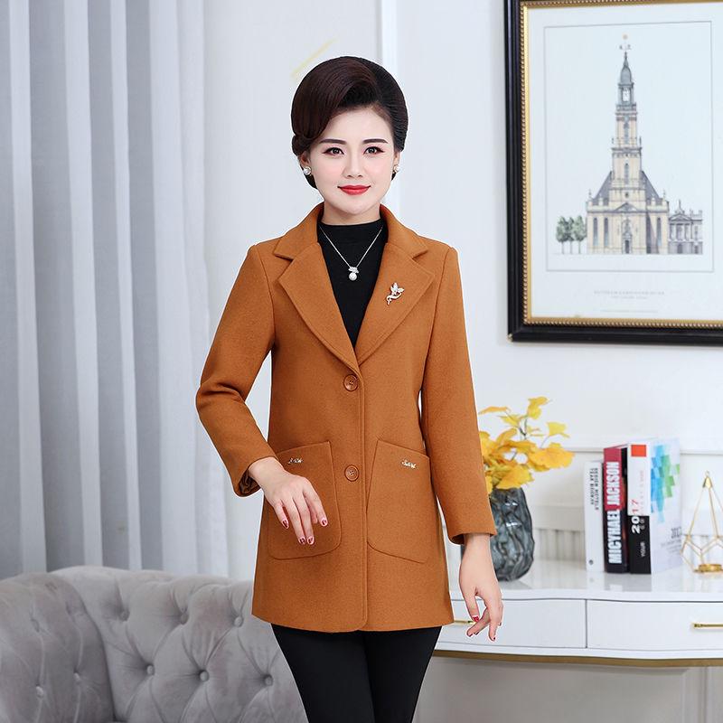 Wool Blend Coat Autumn Winter Jacket Ladies Mujer Fashion Turn-down Collar Solid Casaco Feminino