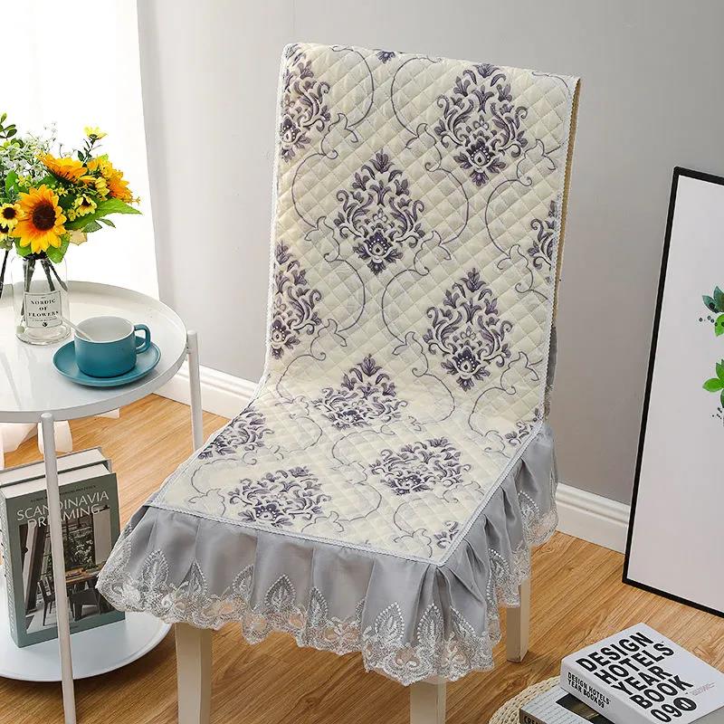 Cushion Integrated Set Chinese Lace Chair Cushion Household Simple Thickened Non-slip Dining Table and Chair Cover