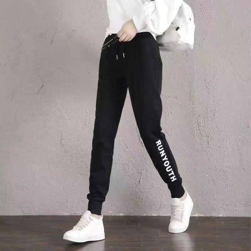 Cotton Spring and Summer All-match Sports Pants Women's Tide Trousers Loose Feet Casual Pants Trousers