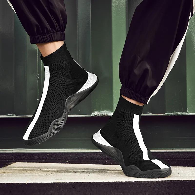 Men's Trendy Shoes Korean Style All-match Casual Shoes Lazy One-foot High-top Men's Sneakers