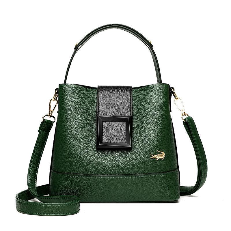 Crocodile Bucket Bag Female Trend Fashion Soft Leather Shoulder Messenger Bag Wild Large-capacity Handbag