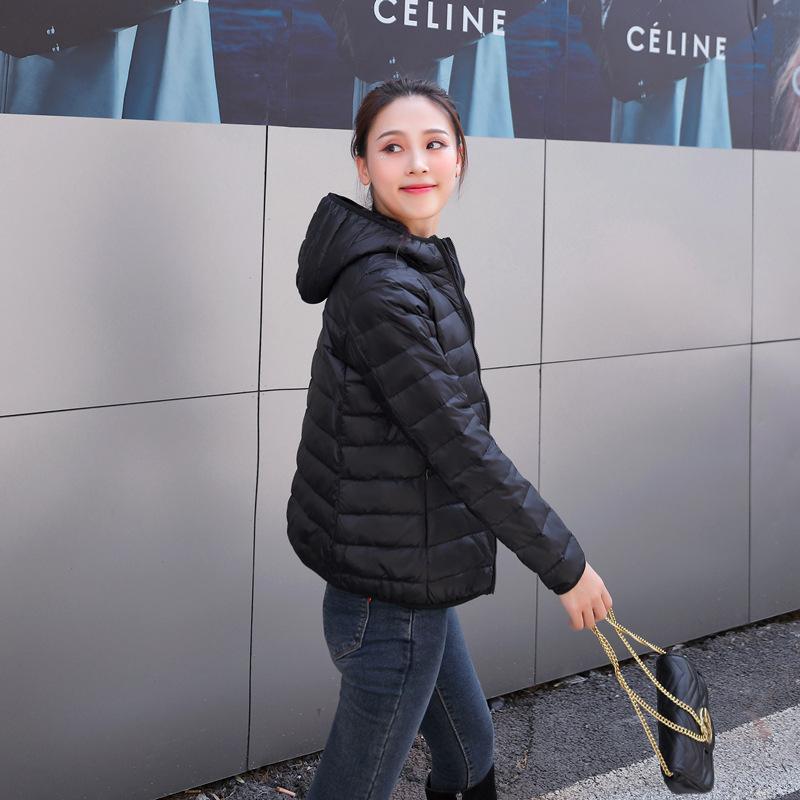 Women Autumn Winter Jacket Coat Hooded Casual Basic Jackets Womens Duck Down Warm Lightweight Waterproof Windproof M-5XL White Black Red