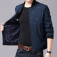 Men's Spring and Autumn Stand Collar Thin Coat Plaid Casual Slim Jacket Middle-aged High Quality Baseball Uniform Jacket