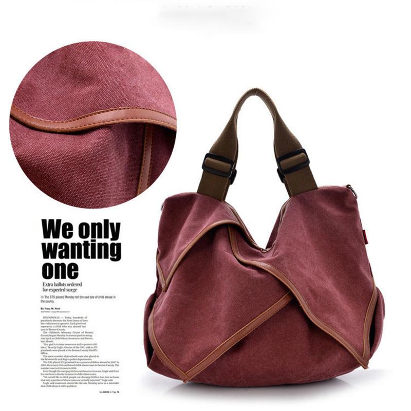Women Large Capacity Canvas Bags Travel Casual Large Daily Shoulder Tote Shopper Handbag Simple Hobo Bags