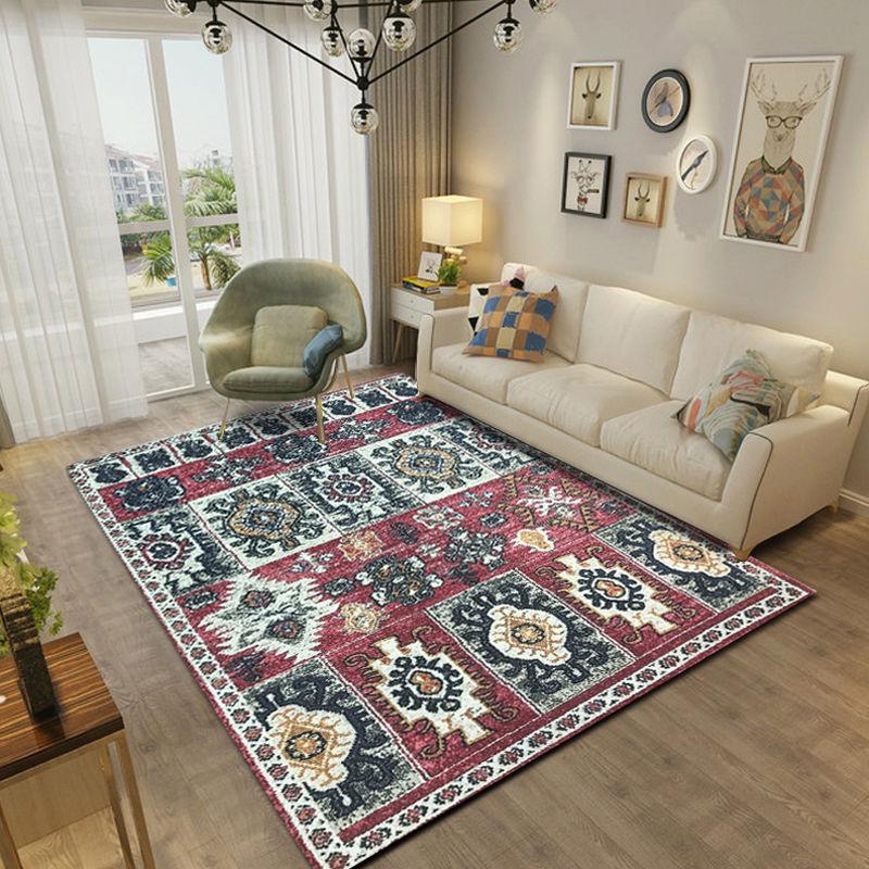 Europe Living Room Carpet Pastoral Flower Sofa Floor Mats Retro Rugs and Carpets Area Persian Carpet
