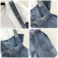 Small Fresh and Age-reducing Denim Overalls Spring and Summer Small One-piece Suspenders Short Jeans Women