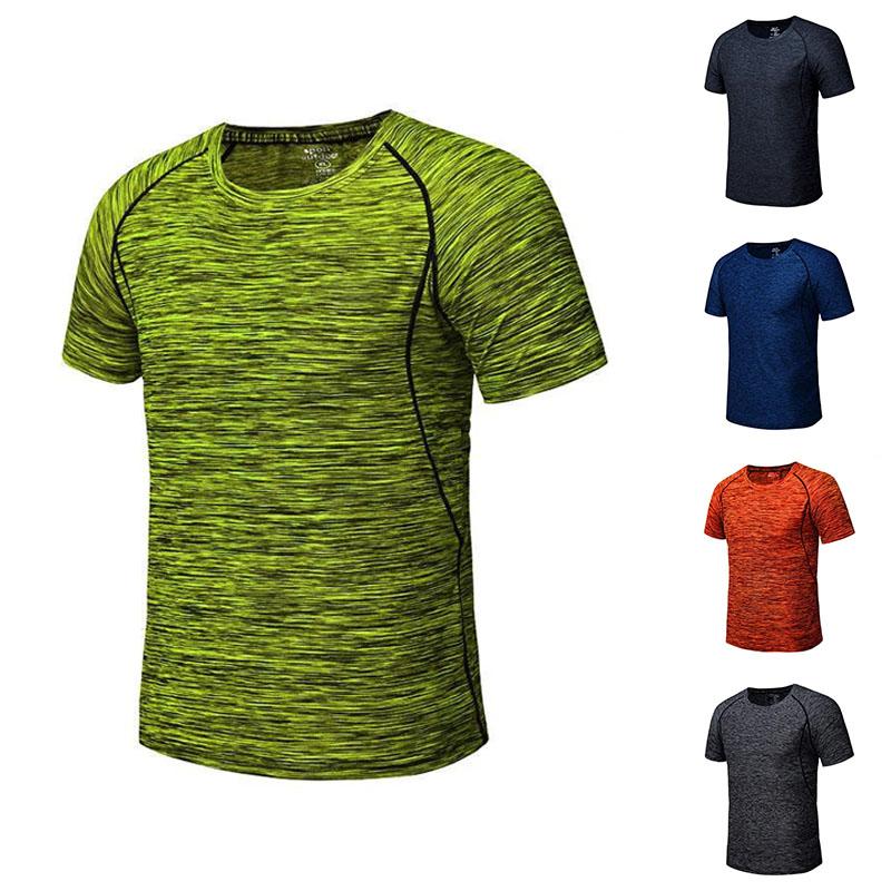 Men Sports T-shirt Outdoor Shirt Summer Breathable Casual Quick Dry Top Half Sleeve Elastic Off-road Tees Running Clothing