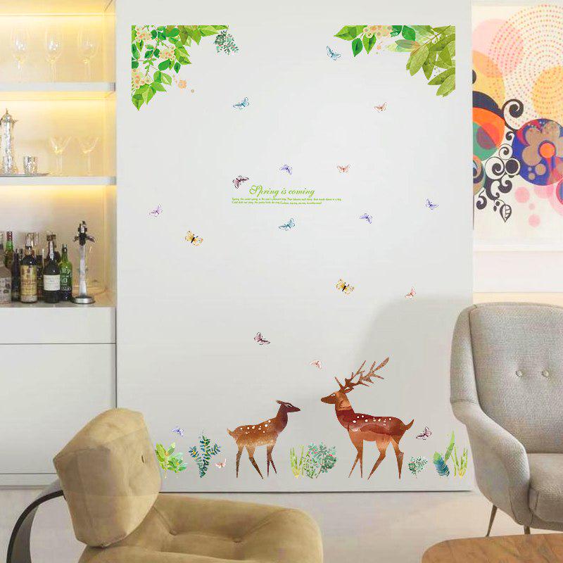[Wall stickers] flower deer jungle butterfly wall stickers home decor living room kitchen wall decal