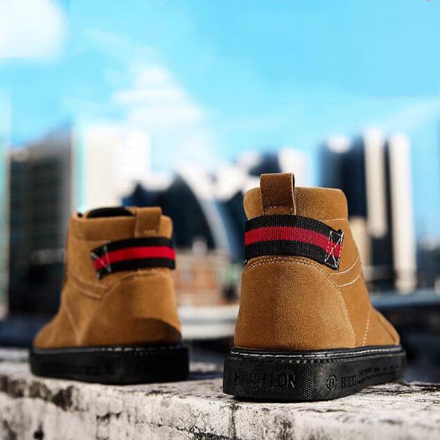 Autumn Early Winter Men's Boots Split Leather Men Ankle Boots Outdoor Men Leather Boots Men Shoes