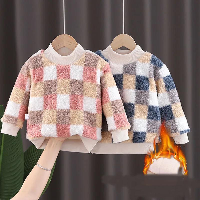 Girls Plus Fleece Sweater Winter Quilted Padded Windproof Warm Top
