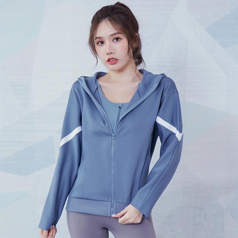 Sports Jacket Women Hooded Running Training Fitness Top Loose Zipper Cardigan Casual Long Sleeve Yoga Wear