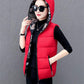 Reversible Hooded Cotton Vest Women's Short Plus Size Thick Winter Waistcoat Vest Jacket
