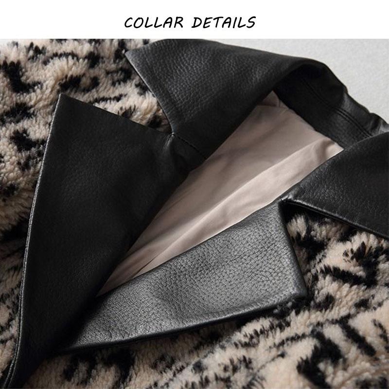 Winter Fashion Warmth Thick Leopard Grain Granular Fleece Faux Mink Fur Coat Women's Mid-length Slim Waist Coat Outwear