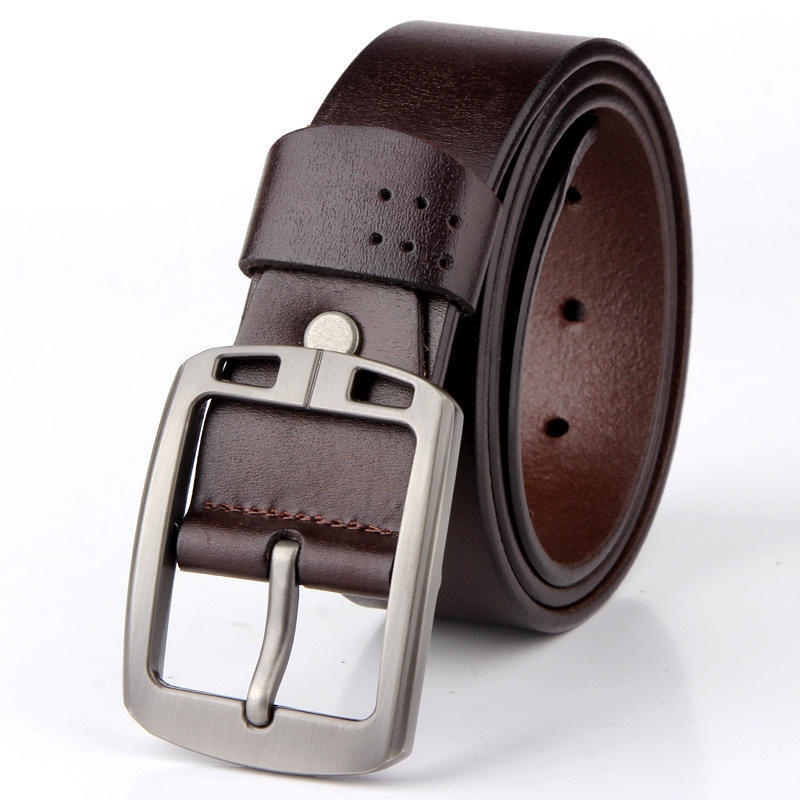 Belt 1pcs 120*3.8cm 100% Genuine Leather Belts for Men Strap Pin Buckle Jeans
