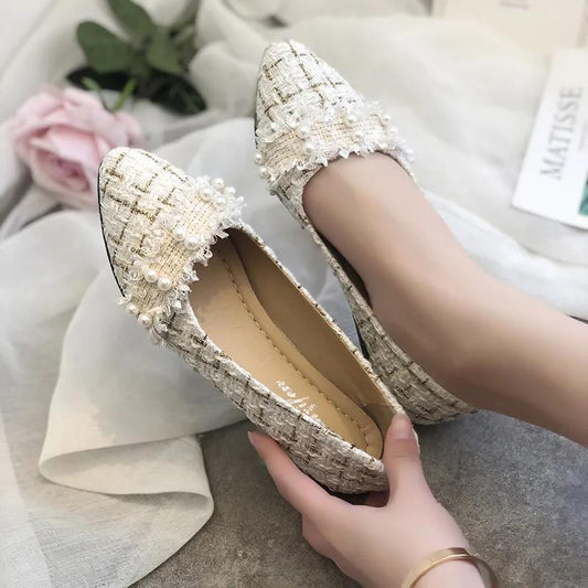 Women's Flat-bottomed All-match Flat-bottomed Shallow Mouth Single Shoes One-pedal Women's Shoes Flat-bottomed Non-slip Work Wear