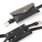 Womens Belt with bag black Thin PU Leather Buckle Waist Belt Adjustable Easy to travel