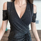 Sexy fashion v-neck strapless skirt woman drawstring slim dress summer skirt woman costume