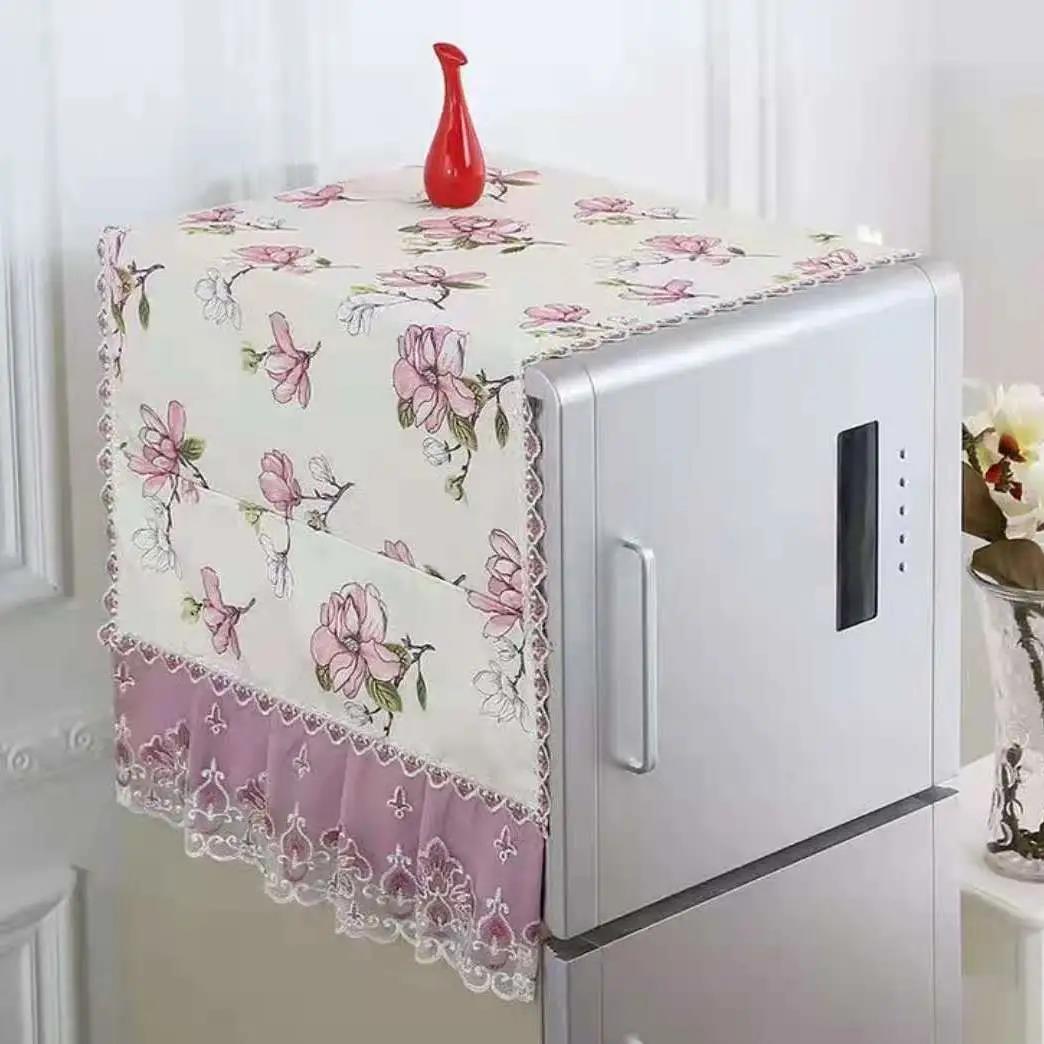 High-grade Lace Refrigerator Cover Dust Cover Single Door Double Door Universal Refrigerator Cover Cloth 55*140cm
