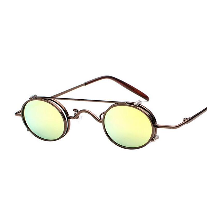 WTEMPO 2019 New Style Metal Steampunk Sunglasses Women Men Retro Removable lightweight Oval Sun Glas