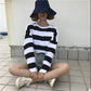 Fall Women Casual Round collar Lady Autumn Long sleeve T-Shirt Striped Basic Tee Pullover