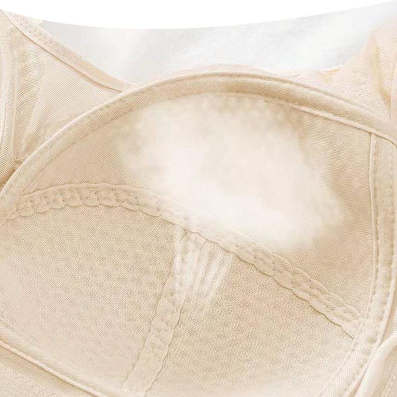 Ultra-thin Underwear Women's Big Breasts Show Small Breasts Gather Adjustment Type Fat No Steel Ring Large Size Show Thin Full Cup Bra