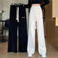 Women's Versatile Loose Wide Leg Pants Thin Embroidered Casual Pants Jogging Sports Pants Straight Pants Show Legs Long Pants