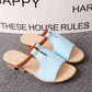 Summer Women's Shoes Flip Flops Sandals and Slippers Women's Flat-bottomed Non-slip Slope with Soft-soled Shoes Leather Sandals Light and Soft