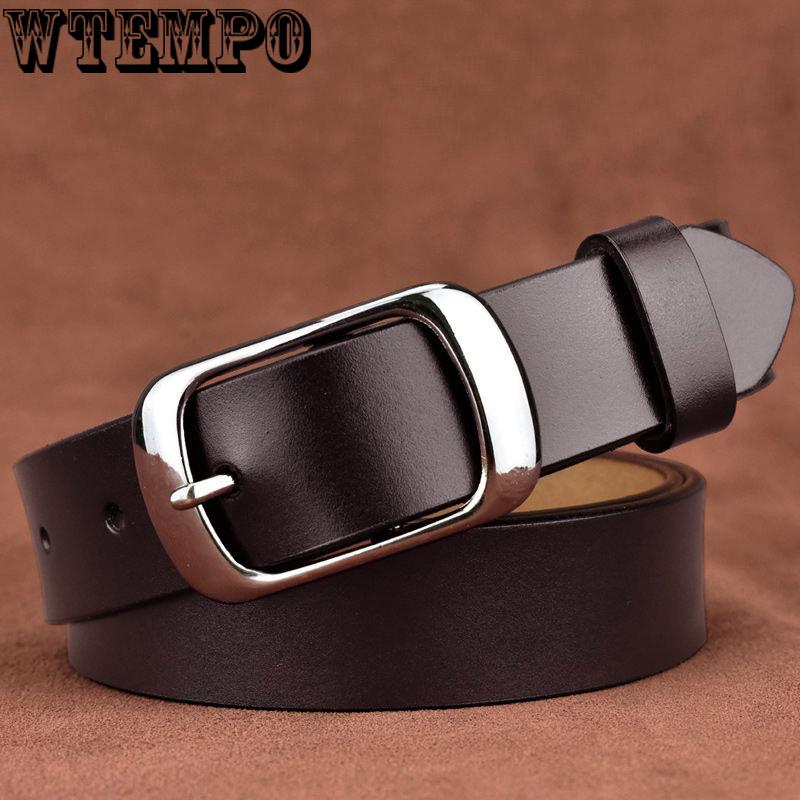 Leather Belts for Women Jeans Strap Vintage Metal Pin Buckle Fashion Style Trouser Cummerbunds