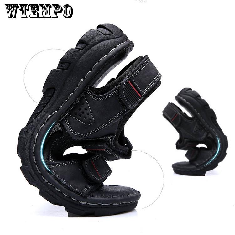 Sandals Summer Genuine Leather Handmade  Leather Sandals men Flats Retro Style Shoes