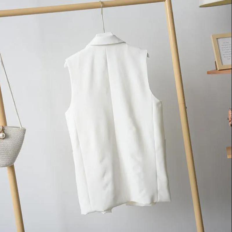 Women's Suit Waistcoat Mid-length Waistcoat Loose and Thin Waistcoat Sleeveless Suit Jacket Women's Loose Sleeveless Comfortable Jacket