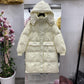 Women's Down Jacket Mid-length Thick Bread Jacket Loose and Thin White Duck Down