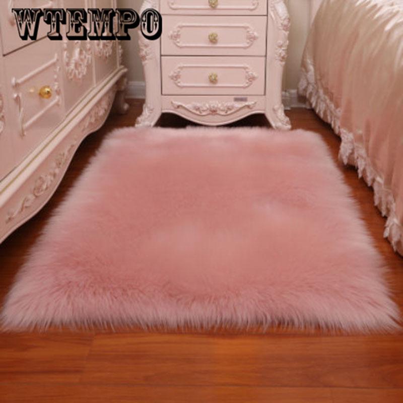 Fur Deerskin Rug Carpet  Plat Mat Soft Artificial Fur Chair Cover Home Decor Living Room Warm