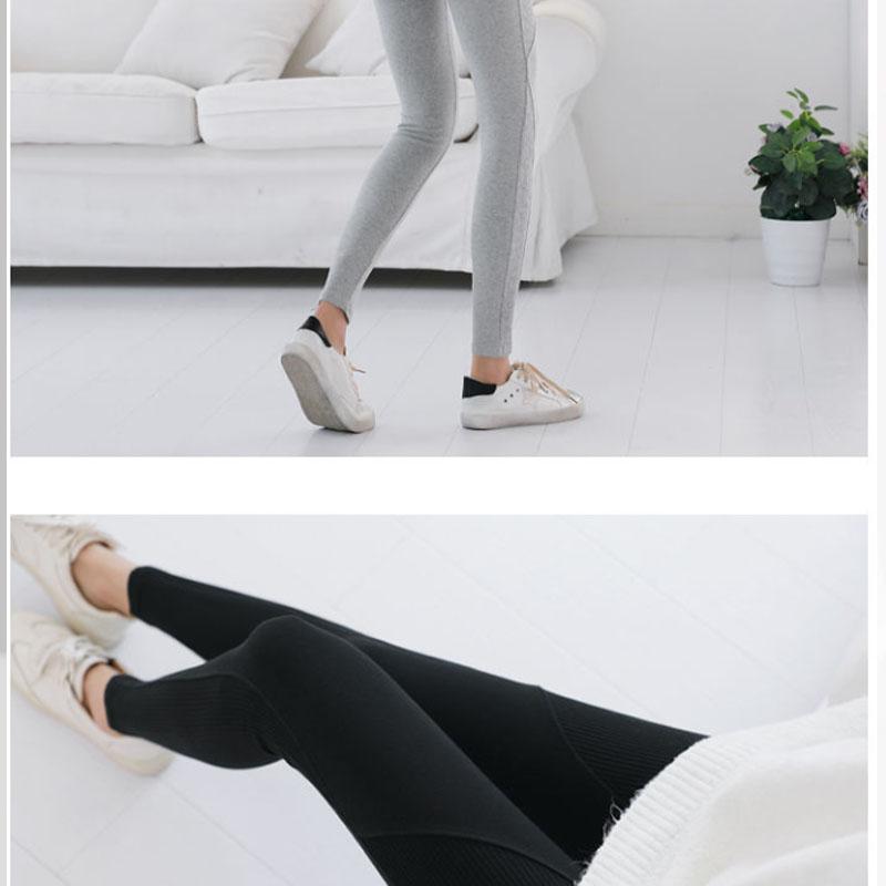 Autumn and Winter Leggings for Women To Wear Korean Style Wild Stitching Threaded Foot Pants Plus Size High Waist Nine-point Pants Cotton Trousers
