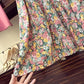 Women Summer 2 Pieces Skirt Set Pink Short Sleeve T-shirt & High Waist Floral Print Mid-length Pleated Skirt Women Casual Skirt Suit