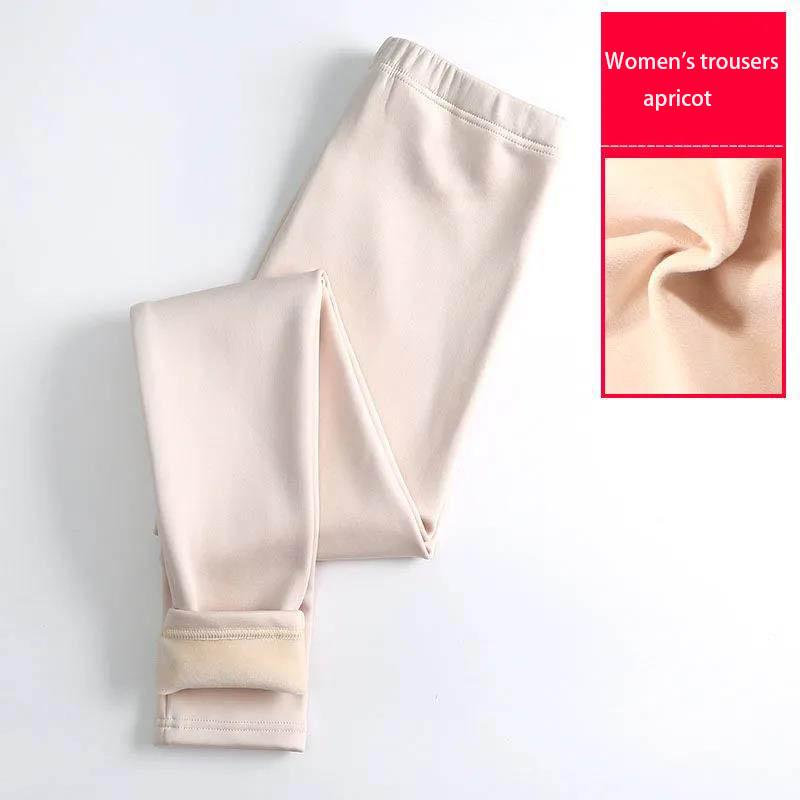 Women's Warm Pants Plus Velvet Thickening Ladies Long Trousers Inner Wear Slim Winter Leggings Line Pants Cotton Trousers One Velvet Plus Size