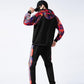 Spring Sweater Suit A Complete Set of Double Hat Rope Black and Red Sports Suit Purple Stitching Pattern Casual Suit Men
