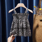 Children Dress Girls Summer Thin Dress Suspender Dress Floral Strapless Princess Dress Ruffled Vest Skirt