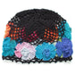 Gradient Stereo Flower Bag Head Hat Woman National Handmade Crochet Knit Hat Openwork Towel Hat