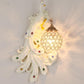 Retro peacock crystal LED wall lamp living room background bedroom bedside peacock phoenix wall lamp